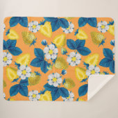 Gelbe Erdbeeren auf Orange Sherpadecke (Vorderseite (Horizontal))