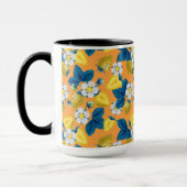 Gelbe Erdbeeren auf Orange Tasse (Links)