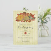 Gelbe Erntedank Kürbis und Squash Dinner Einladung (Stehend Vorderseite)