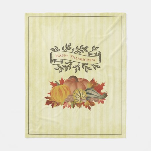 Gelbe Erntedank Pumpkins und Squash Fleecedecke (Vorderseite)