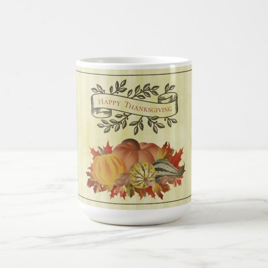 Gelbe Erntedank Pumpkins und Squash Kaffeetasse (Mittel)