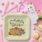 Gelbe Erntedank Pumpkins und Squash Pappteller (Party)