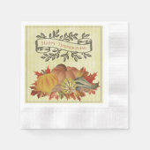 Gelbe Erntedank Pumpkins und Squash Serviette (Vorderseite)