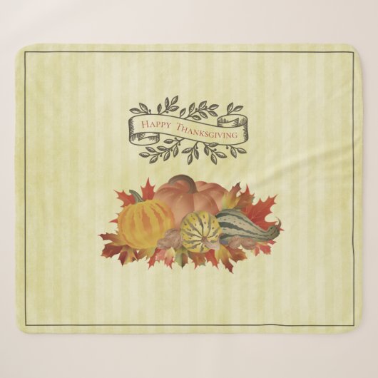 Gelbe Erntedank Pumpkins und Squash Sherpadecke (Vorderseite (Horizontal))