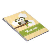 Gelbe Eulen-gewundenes Notizbuch-Zeitschrift Notizblock (Rechte Seite)