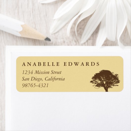 Gelbe ewige Eichenbaum-Rücksendeadresse (Insitu)