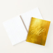 Gelbe Extravagante Monogram Shiny Imitate Goldfoli Notizblock (Innenseite)