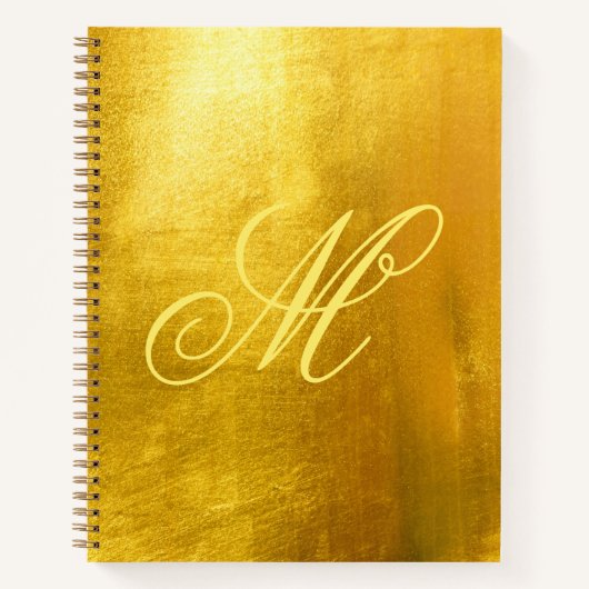 Gelbe Extravagante Monogram Shiny Imitate Goldfoli Notizblock (Vorderseite)