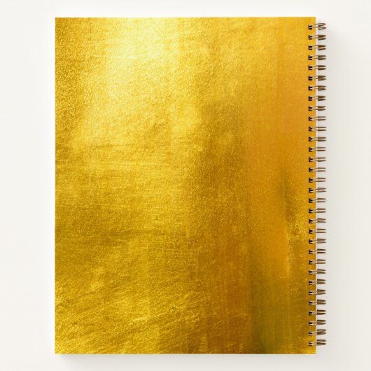 Gelbe Extravagante Monogram Shiny Imitate Goldfoli Notizblock (Rückseite)