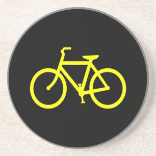 Gelbe Fahrrad Getränkeuntersetzer