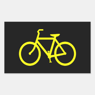 Gelbe Fahrrad Rechteckiger Aufkleber