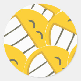 Gelbe Familie Runder Aufkleber