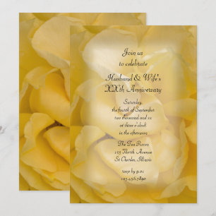 Gelbe Fancy Rose Hochzeitsjubiläumsfeier Einladung