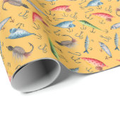 Gelbe Fänge Geschenkpapier (Rolleneckpunkt)