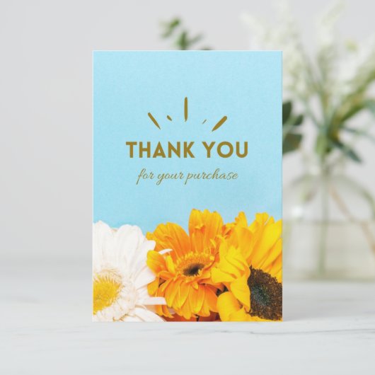 Gelbe Farbe Danke Karte (Stehend Vorderseite)