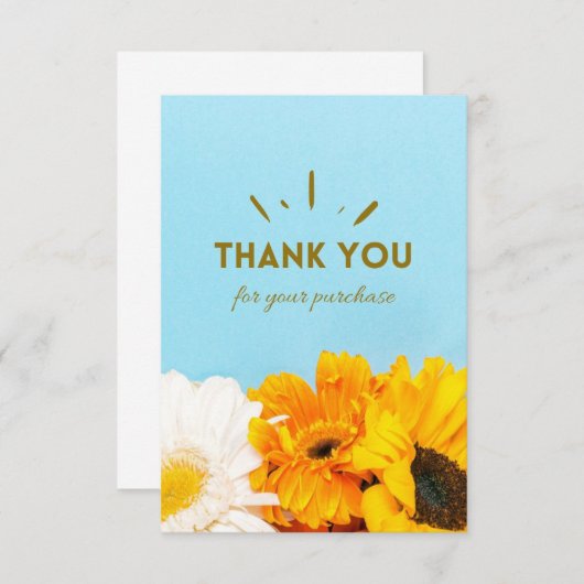 Gelbe Farbe Danke Karte (Vorne/Hinten)