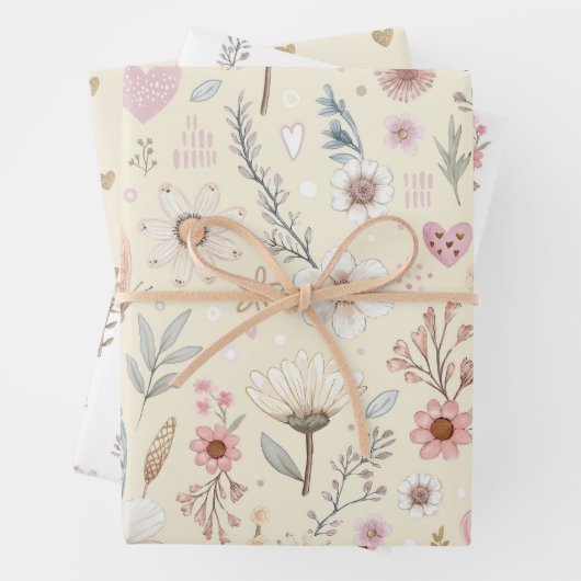 Gelbe Farbe Geschenkpapier Set (Beispiel)