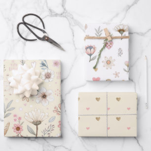 Gelbe Farbe Geschenkpapier Set