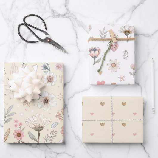 Gelbe Farbe Geschenkpapier Set (Vorderseite)