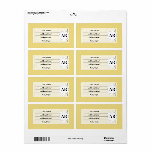 Gelbe Farbe mit Monogramm (Vorne)