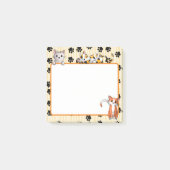 Gelbe Farbe mit Pfoten niedliche Kätzchen 3" x 3" Post-it Klebezettel (Vorderseite)