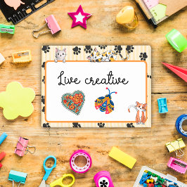 Gelbe Farbe mit Pfoten niedliche Kätzchen 4" x 3"  Post-it Klebezettel