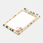 Gelbe Farbe mit Pfoten niedliche Kätzchen 4" x 6" Post-it Klebezettel (angewinkelt)