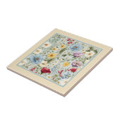 Gelbe Farbe mit zartem Blumenmuster Fliese (Seite)