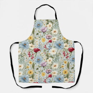 Gelbe Farbe mit zartem Blumenmuster Schürze