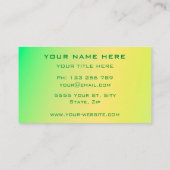 Gelbe Farbe - Moderne, natürliche Farbe Visitenkarte (Rückseite)