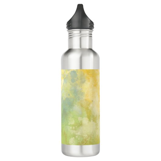 Gelbe Farbe Monogramm Name Gefärbte Krawatte Butte Edelstahlflasche (Links)