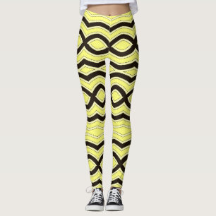 Gelbe Farbe "Ratti_Creative_Arts" (überdruckt) Leggings