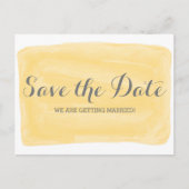 Gelbe Farbe Save the Date Postkarte (Vorderseite)