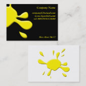 Gelbe Farbe Splodge Visitenkarte (Vorne/Hinten)