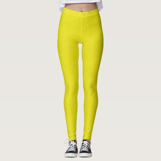 Gelbe Farbe, texturierte Leggings (Vorderseite)