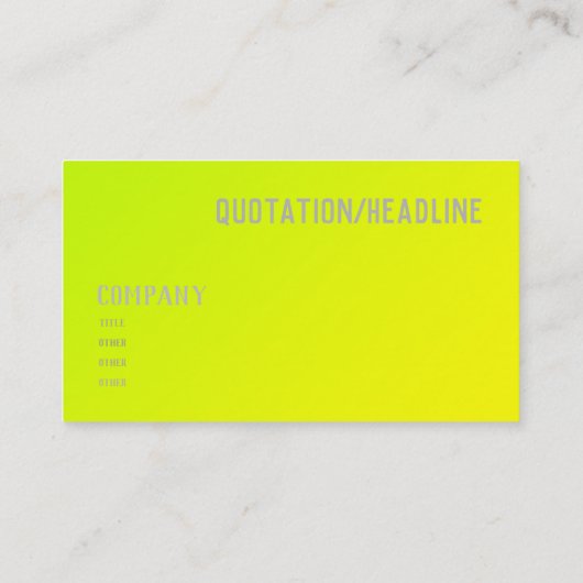 gelbe Farbe Visitenkarte (Rückseite)