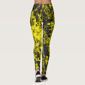 Gelbe Farben-Bürsten-Spritzer-Leggings Leggings (Rückseite)