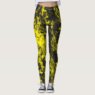 Gelbe Farben-Bürsten-Spritzer-Leggings Leggings