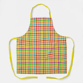Gelbe farbenfrohe Gingham-Karo-Muster Schürze (Vorderseite)