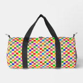 Gelbe farbenfrohe karierte Muster Duffle Bag (Vorderseite)