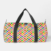 Gelbe farbenfrohe karierte Muster Duffle Bag (Rückseite)