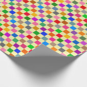 Gelbe farbenfrohe karierte Muster Geschenkpapier (Ecke)