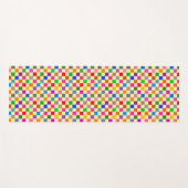 Gelbe farbenfrohe karierte Muster Yogamatte (Vorderseite (Horizontal))