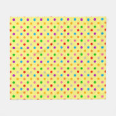 Gelbe farbenfrohe Regenbogen-Punkte-Design  Fleecedecke (Vorderseite (Horizontal))