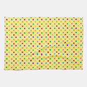 Gelbe farbenfrohe Regenbogen-Punkte-Design Geschirrtuch (Horizontal)