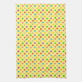 Gelbe farbenfrohe Regenbogen-Punkte-Design Geschirrtuch (Vertikal)