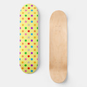Gelbe farbenfrohe Regenbogen-Punkte-Design  Skateboard (Vorderseite)