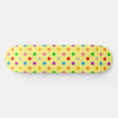 Gelbe farbenfrohe Regenbogen-Punkte-Design  Skateboard (Horizontal)