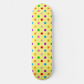 Gelbe farbenfrohe Regenbogen-Punkte-Design  Skateboard (Vorderseite)