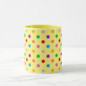 Gelbe farbenfrohe Regenbogen-Punkte-Design Tasse (Zentrum)